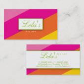 モダンな名刺のサロンのスパはPOGを縞で飾ります 名刺 (正面/裏面)