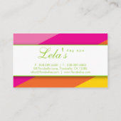 モダンな名刺のサロンのスパはPOGを縞で飾ります 名刺 (裏面)