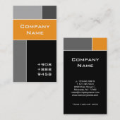 モダンな名刺の建築のオレンジ灰色 名刺 (正面/裏面)