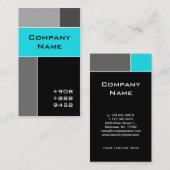 モダンな名刺の青緑の灰色 名刺 (正面/裏面)