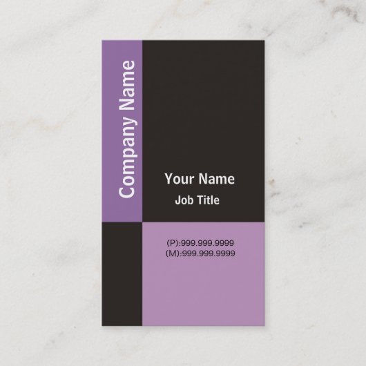 モダンな名刺の~の紫色及び黒い点検 名刺 (正面)