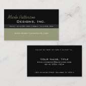 モダンな名刺:: 黒い及び乾燥されたハーブ 名刺 (正面/裏面)