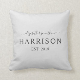 モダンな名前および年によって確立されるダークグレー クッション