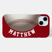 モダンな名前の赤い野球 Case-Mate iPhoneケース (裏面 (横))