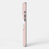 モダンな名前モノグラム ピンク iPhoneケース (左側面)