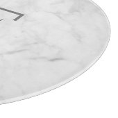 モダンな名前入りグレー大理石パターン カッティングボード (角)