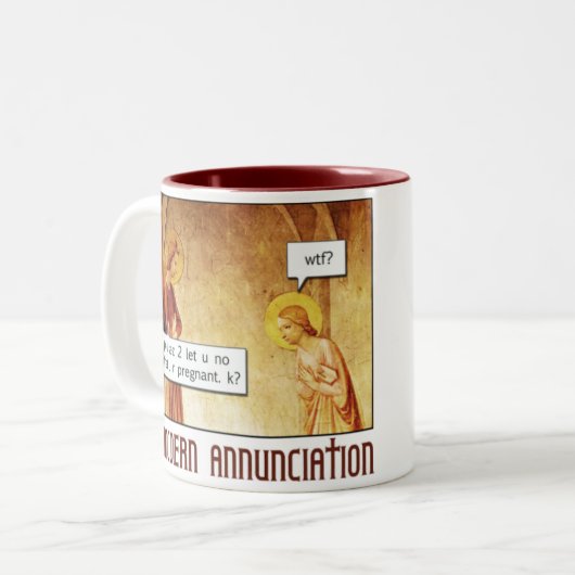 モダンな告知のコーヒー・マグ ツートーンマグカップ (正面左)