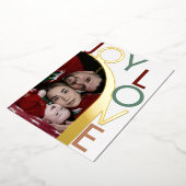 モダンな喜びと愛の写真フォイルホリデーカード 箔シーズンカード (回転した状態)