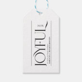 モダンな喜びに満ちたホリデーシーズン メリークリスマス ギフトタグ (正面)