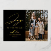 モダンな喜びに満ちた世界 ブラックフォト 箔シーズンカード (正面)