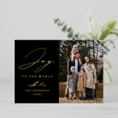 モダンな喜びに満ちた世界 ブラックフォト 箔シーズンカード (立ち正面)