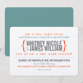 モダンな喜びのウェディング・インビテーション 招待状 (正面/裏面)