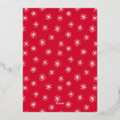 モダンな喜びのスクリプト 赤と金の写真 箔シーズンカード (裏面)