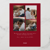 モダンな喜びのホリデー写真カード 箔シーズンカード (裏面)