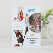 モダンな喜びの家族写真コラージュ シーズンカード (スタンド正面)