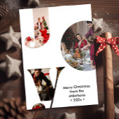 モダンな喜びの家族写真コラージュ シーズンカード