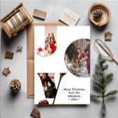 モダンな喜びの家族写真コラージュ シーズンカード