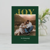 モダンな喜びの植物学的なホリデーカード 箔シーズンカード (立ち正面)