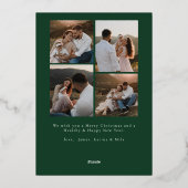 モダンな喜びの植物学的なホリデーカード 箔シーズンカード (裏面)