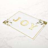 モダンな喜びの水彩葉シンプル 箔シーズンカード (回転した状態)