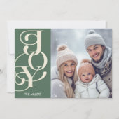 モダンな喜び エレガントなタイポグラフィー 緑 ミニマル フォト シーズンカード (正面)