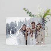 モダンな喜び シルバー ミニマル エレガント 1枚の写真 家族 箔シーズンカード (立ち正面)