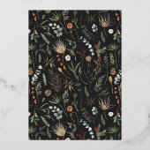 モダンな喜び 水彩植物画 1枚の写真付き 箔シーズンカード (裏面)