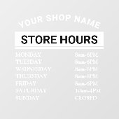 モダンな営業時間 エレガントなスクリプト 小規模ビジネス ウィンドウサイン (シート)