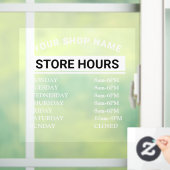 モダンな営業時間 エレガントなスクリプト 小規模ビジネス ウィンドウサイン (ホーム)