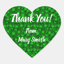 モダンな四葉のクローバー花 ハートシール