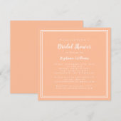 モダンな四角形のエレガントなピンクと白の結婚前お茶会 招待状 (正面/裏面)