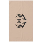 モダンな国の黒のシカの(雄ジカの)枝角及び暗灰色 テーブルクロス (正面)