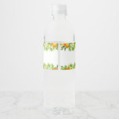 モダンな夏のオレンジとレモンのシトラス ブライダルシャワー ペットボトルラベル (裏面)