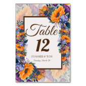 モダンな夏のスタイルのエレガントなテーブルカード テーブルナンバー (裏面)