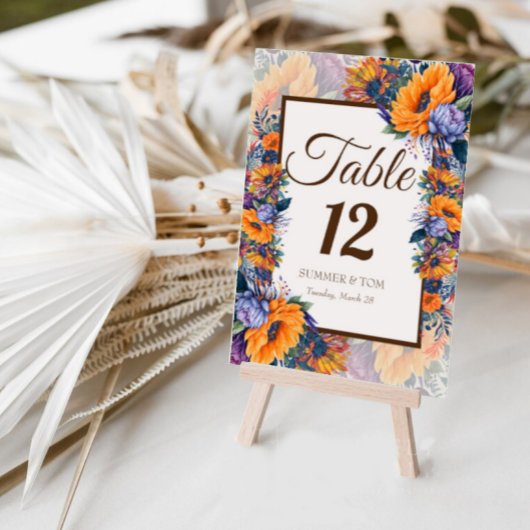 モダンな夏のスタイルのエレガントなテーブルカード テーブルナンバー