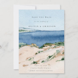 モダンな夏の海辺の結婚式 Save the Date セーブザデート