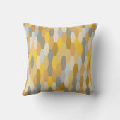 モダンな夏幾何学的なパターン黄色の灰色 クッション (裏面)