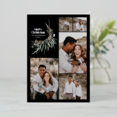 モダンな多写真エレガント水彩ボタニカル 箔シーズンカード (立ち正面)