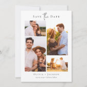 モダンな多写真コラージュウェディング セーブザデート (正面)