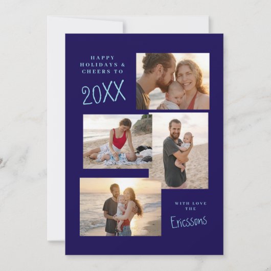 モダンな多写真コラージュカード シーズンカード (正面)