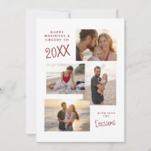 モダンな多写真コラージュカード