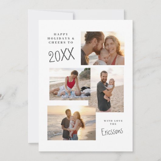 モダンな多写真コラージュカード シーズンカード (正面)
