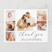 モダンな多写真コラージュ 誕生のお知らせ ポストカード (正面)