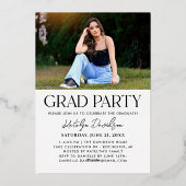 モダンな多写真卒業パーティー ゴールド 箔招待状 (裏面)