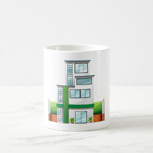 モダンな多層階住宅 コンテンポラリーな家 コーヒーマグカップ