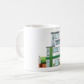 モダンな多層階住宅 コンテンポラリーな家 コーヒーマグカップ (正面左)