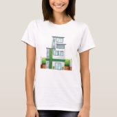 モダンな多層階住宅 コンテンポラリーな家 Tシャツ (正面)