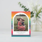 モダンな多色のアーチの写真の挨 シーズンポストカード (スタンド正面)