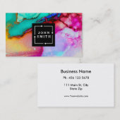 モダンな多色刷りの水彩画のカッコいいの抽象芸術 名刺 (正面/裏面)