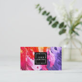 モダンな多色刷りの水彩画は抽象美術を冷却します 名刺 (スタンド正面)